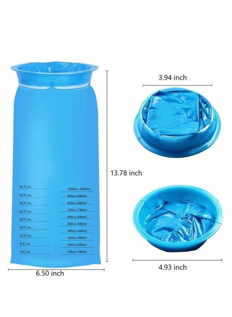 أكياس القيء، أكياس التقيؤ، أكياس الغثيان، كيس قيء للاستخدام لمرة واحدة، كيس للغثيان في الطائرات والسيارات، أكياس الغثيان أثناء السفر، محمولة، مقاومة للتسرب والثقب، سعة 1000 مل، 20 قطعة - Image 3